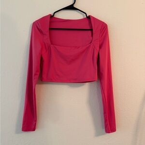 Source Unknown Vibrant Pink Long Sleeve Crop Top